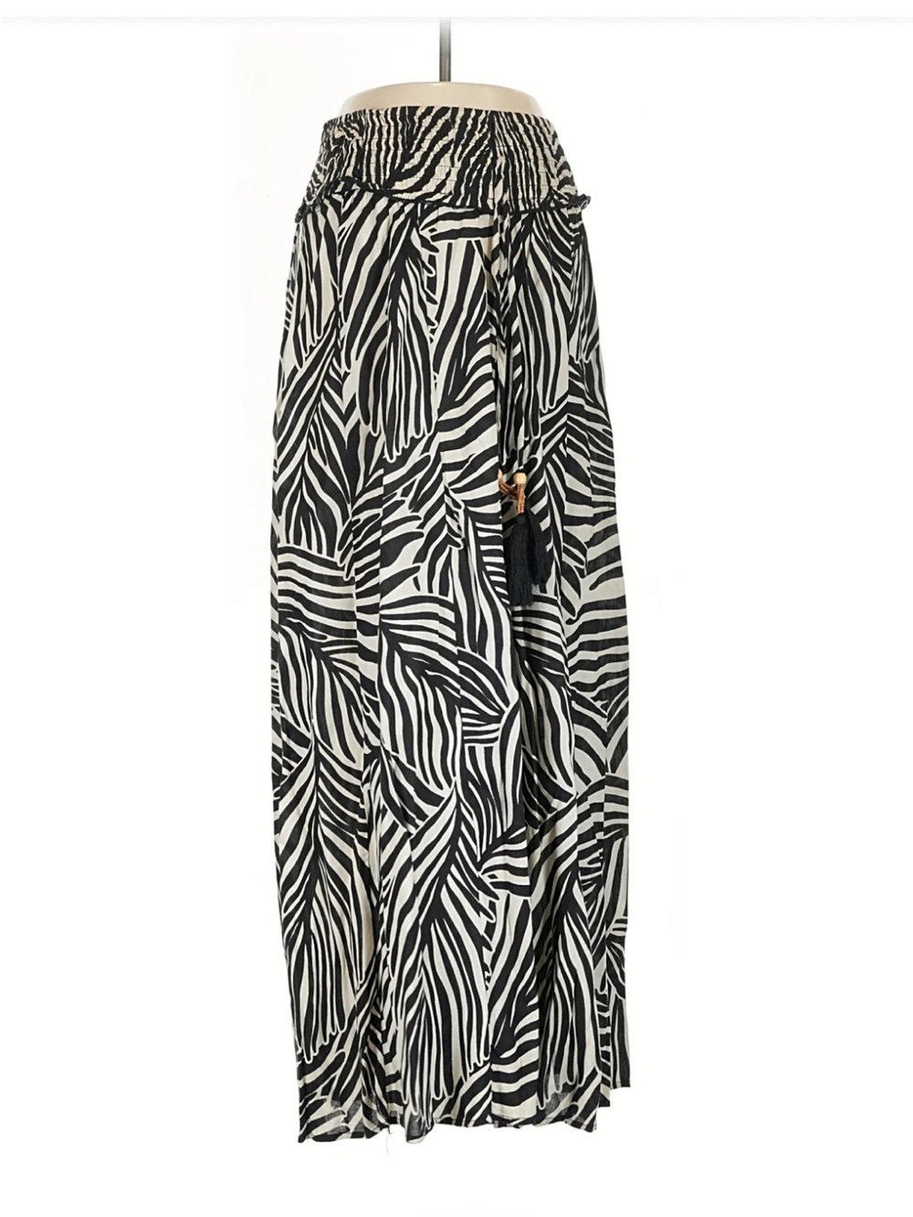 TRUE DESTINATIONS Black & White ABSTRACT PALAZZO LIGHTWEIGHT PANTS